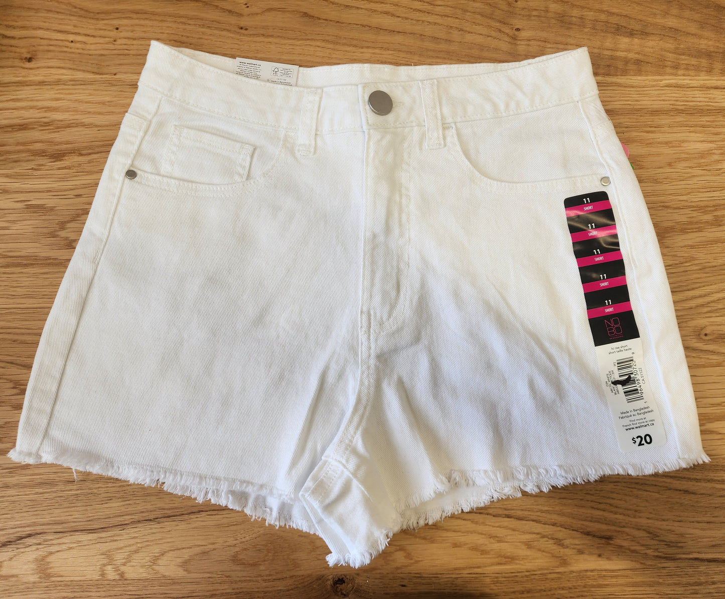 NOBO White Ripped Shorts