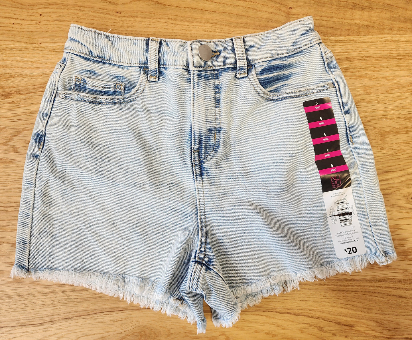 Light Wash Ripped Shorts