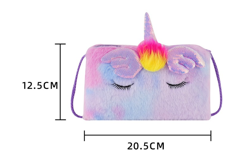 Sequin Plush Unicorn Tie Dye Bag