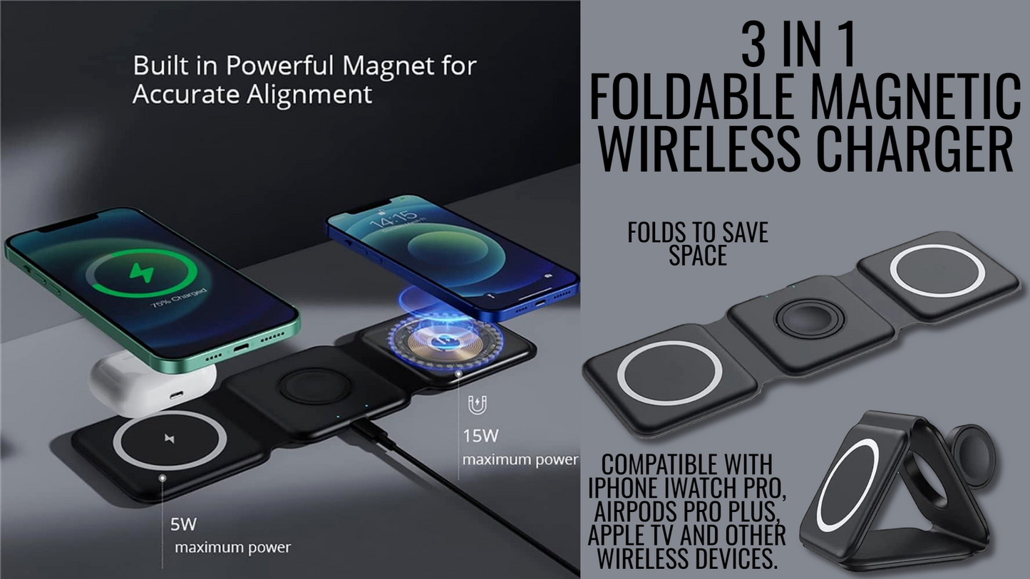 3 in 1 Foldable Magnetic Wireless Charger