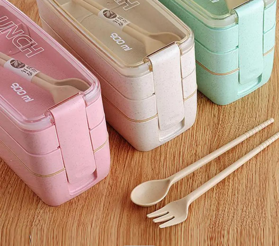 900ml Triple Stacked Bento Boxes