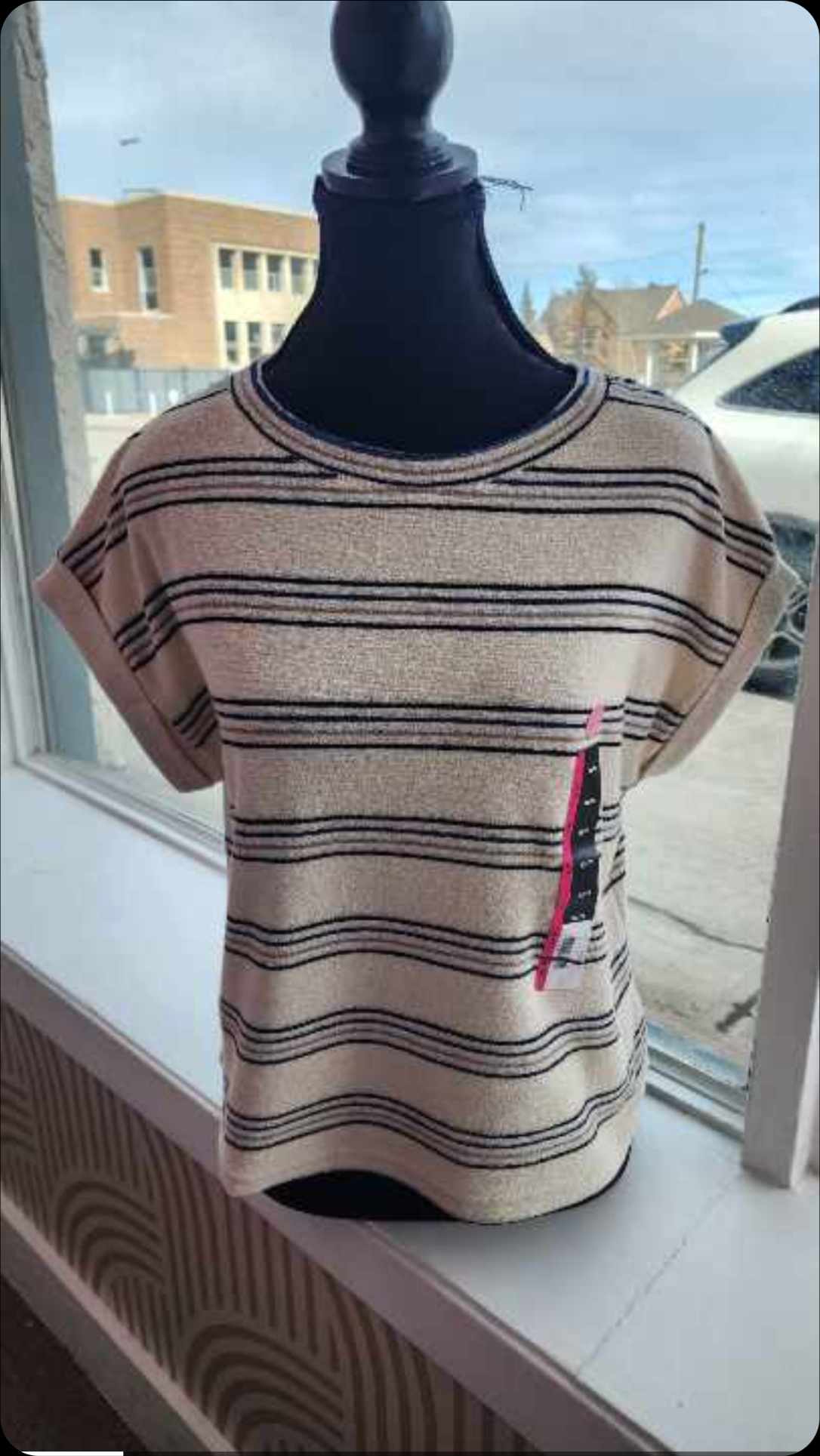 Cream Striped T-shirt