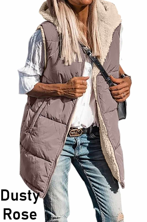 Reversible Sherpa Lined Hooded Vest