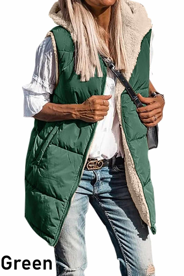 Reversible Sherpa Lined Hooded Vest