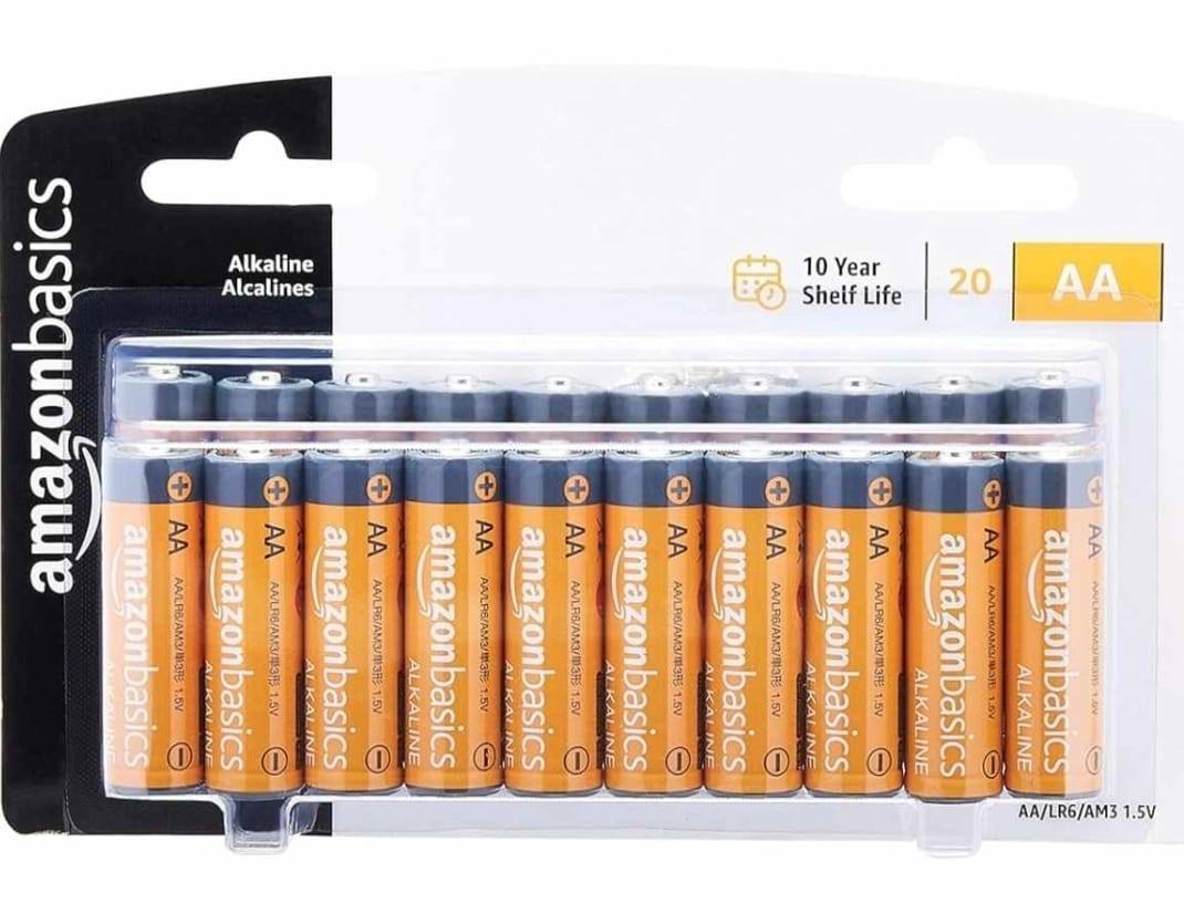 Amazon Basics 20 Pack AA High-Performance Alkaline Batteries