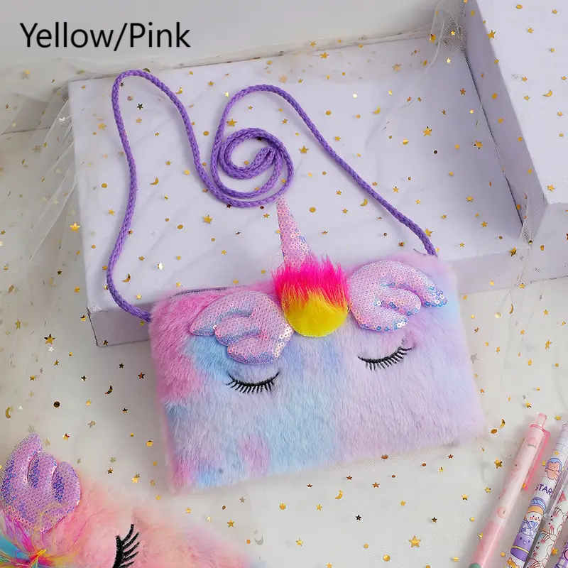 Sequin Plush Unicorn Tie Dye Bag