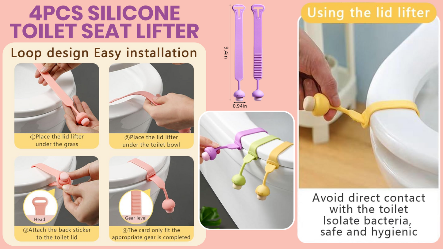 4pcs Silicone Toilet Seat Lifter