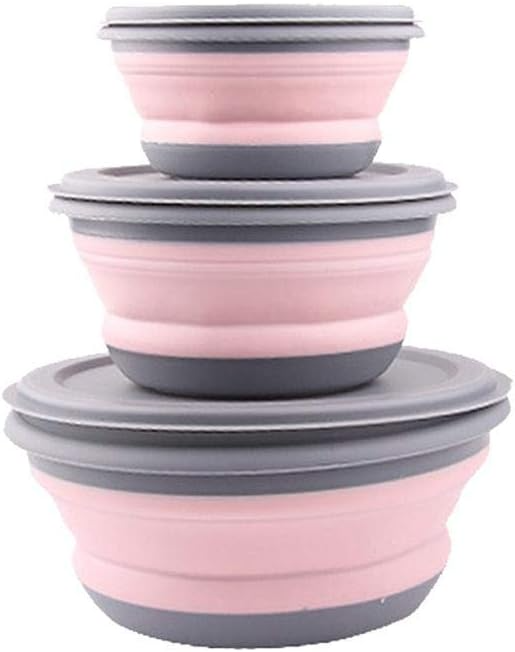 3pc Food Grade Silicone Collapsible Bowls