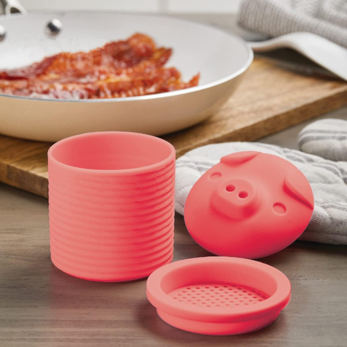 Pig Bacon Grease Container