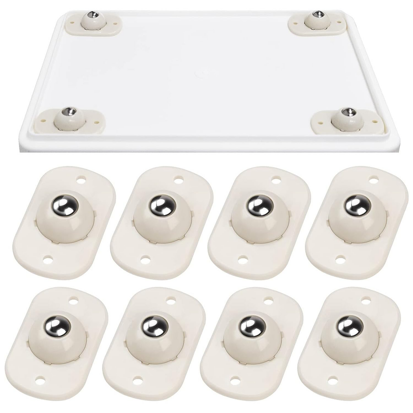 8pk Self  Adhesive Mini Caster Wheels