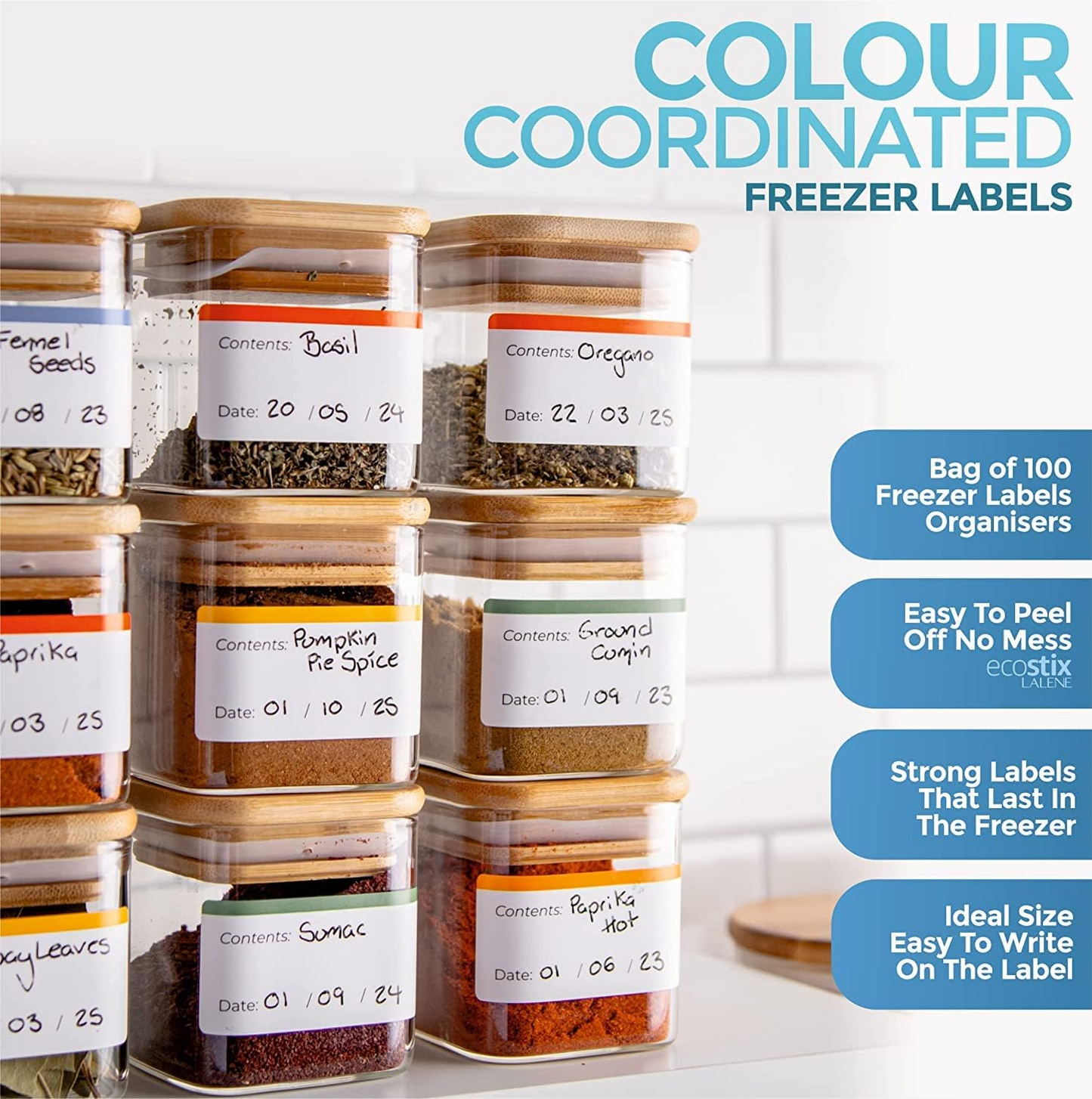 100 Easy Peel Off Freezer Labels