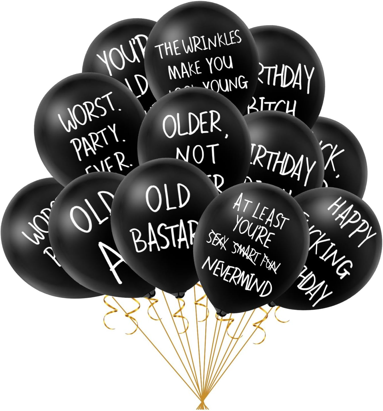 10pk Funny Abusive Birthday Balloons