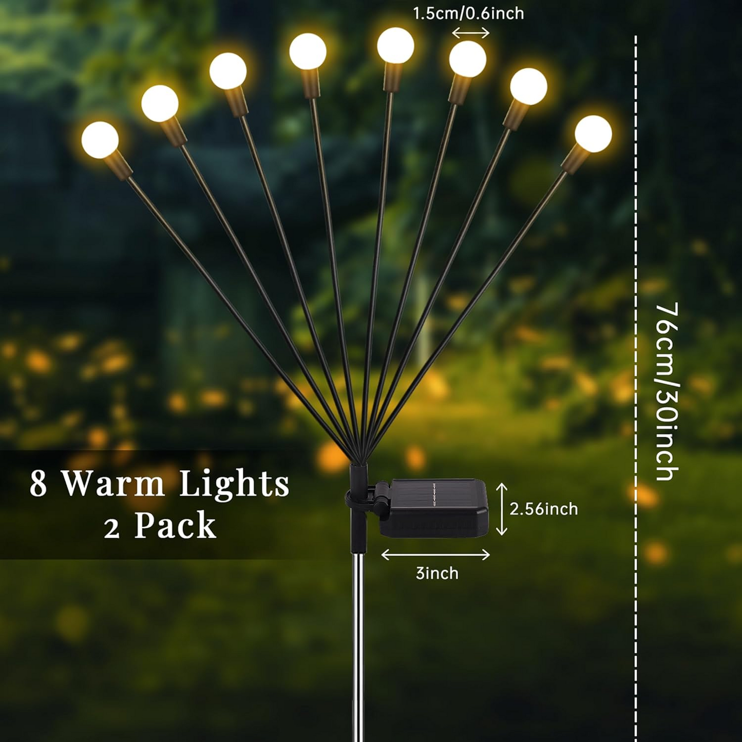 2pk Firefly Garden Lights