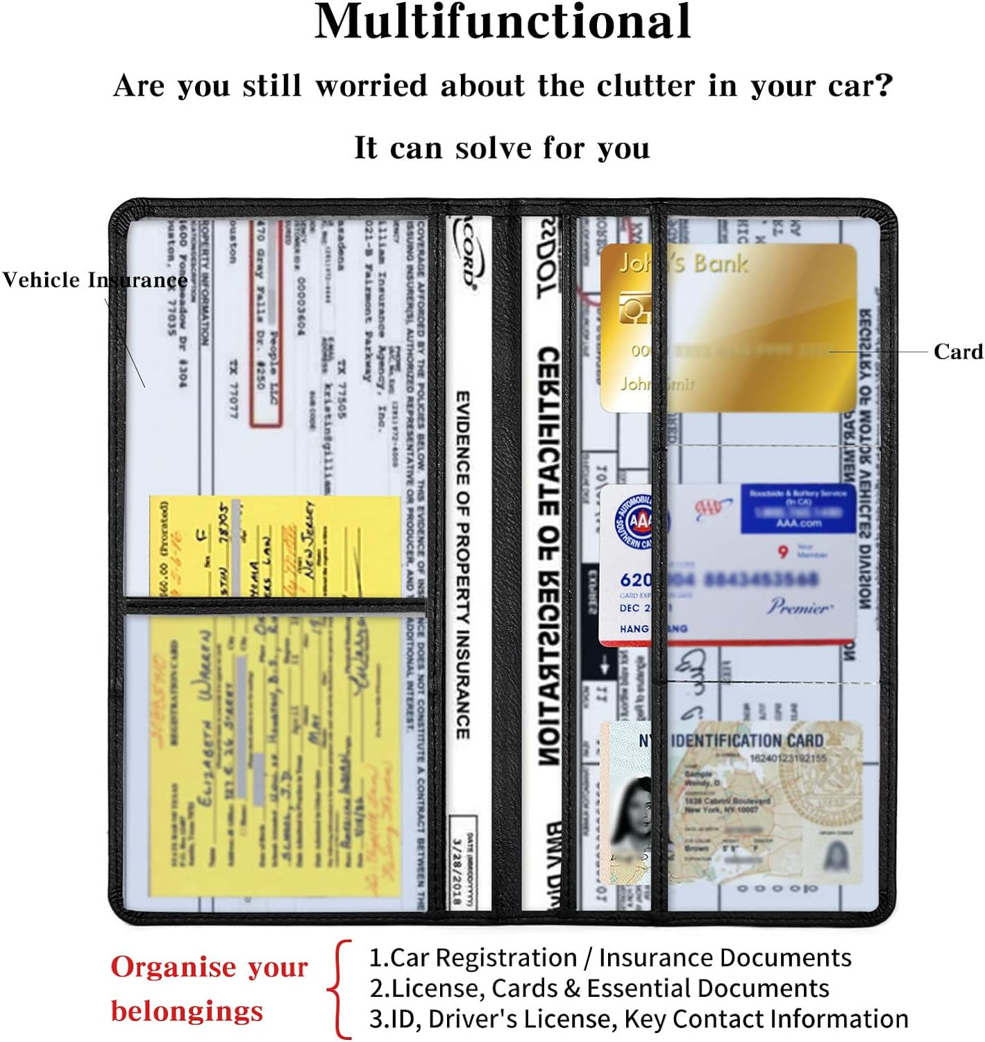 Car Registration & Insurance Card Holder