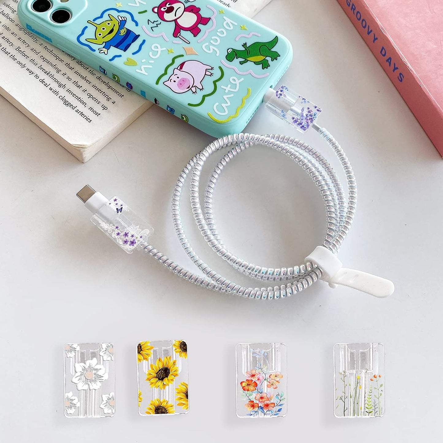 Floral Apple Cord Protectors