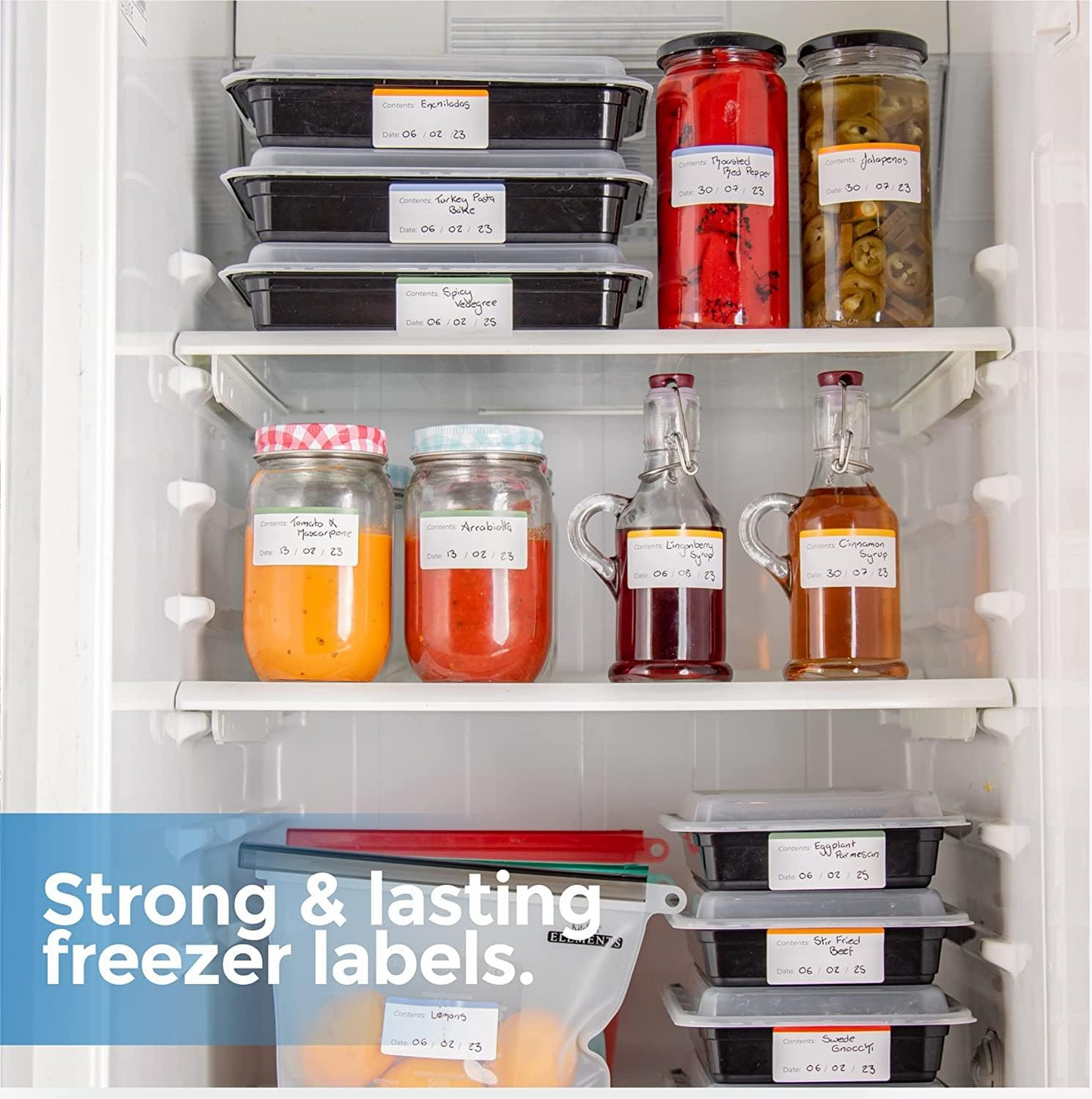 100 Easy Peel Off Freezer Labels