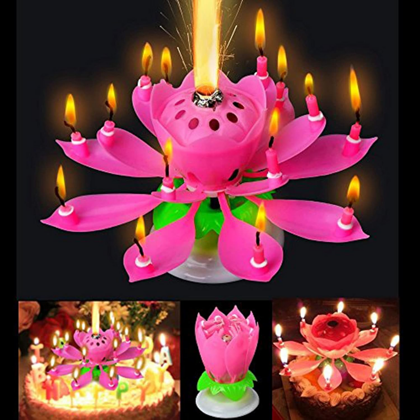 Rotating Birthday Lotus Lantern