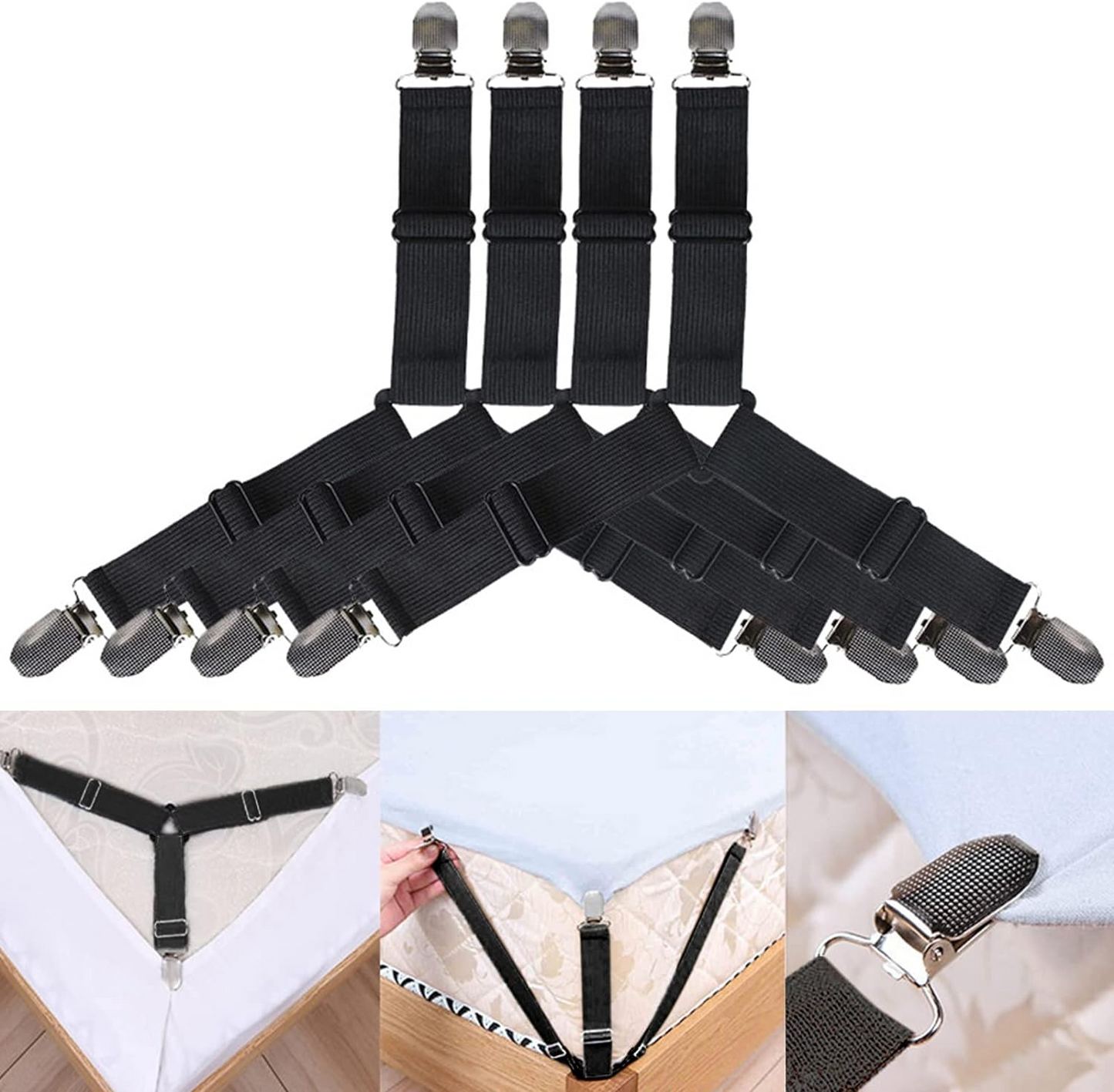 4pk Bed Sheet Corner Straps