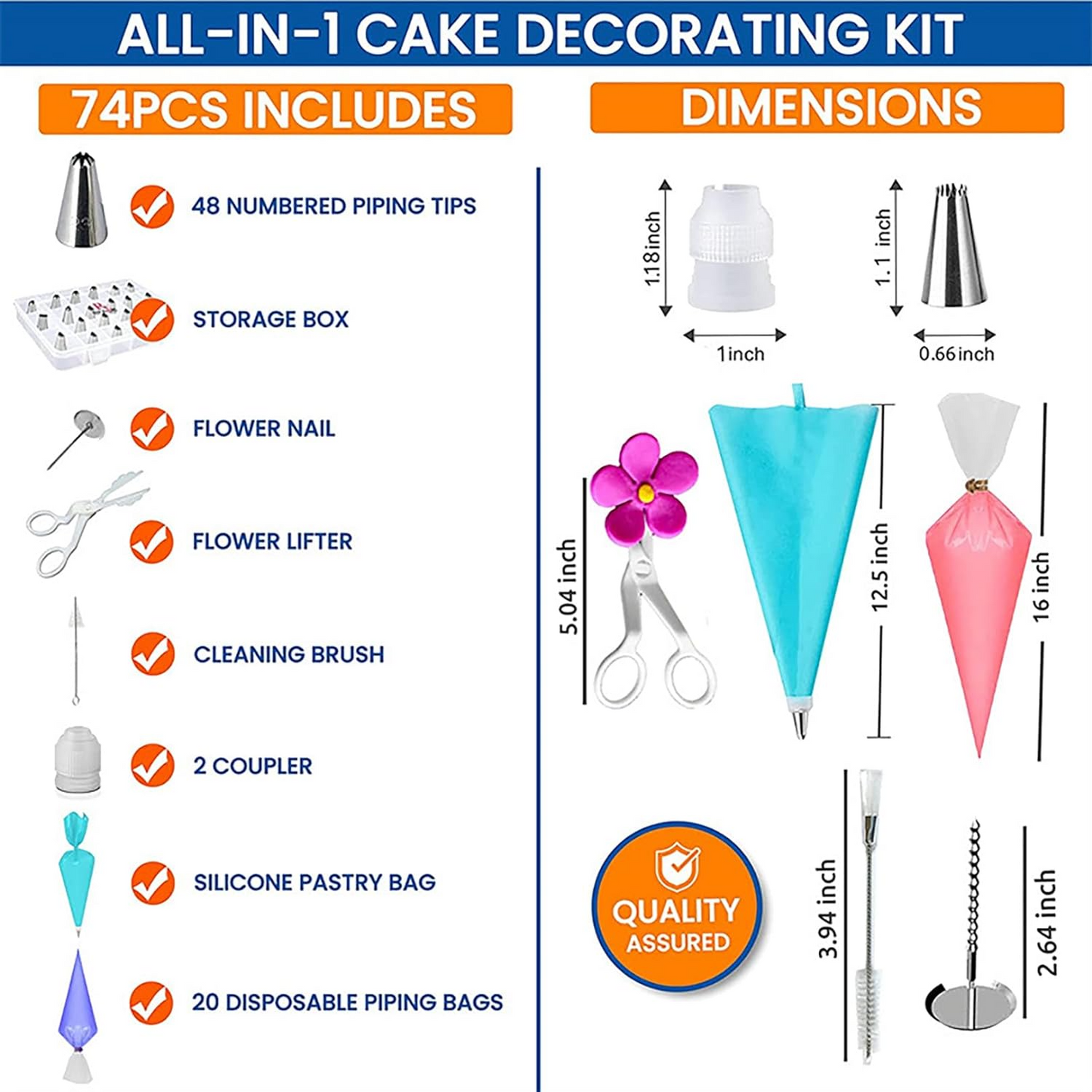 74pc Cake Decorating Tool Set