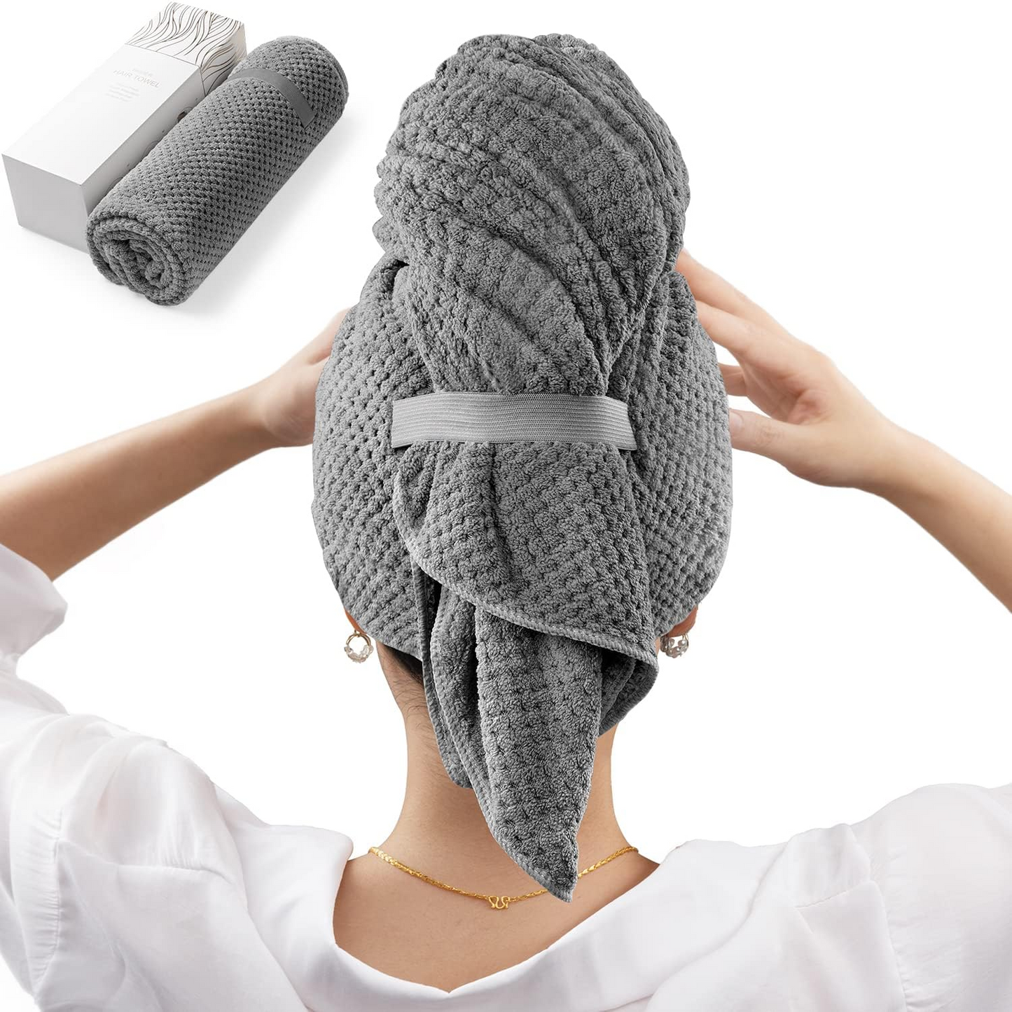 Large Microfiber Hair Towel Wrap