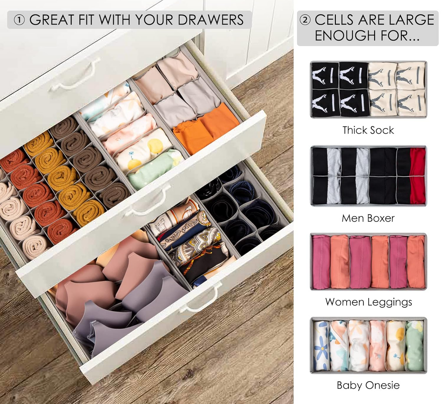 Garment Drawer Organizer Set