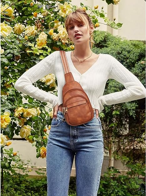 Vegan Leather Crossbody Sling Bag