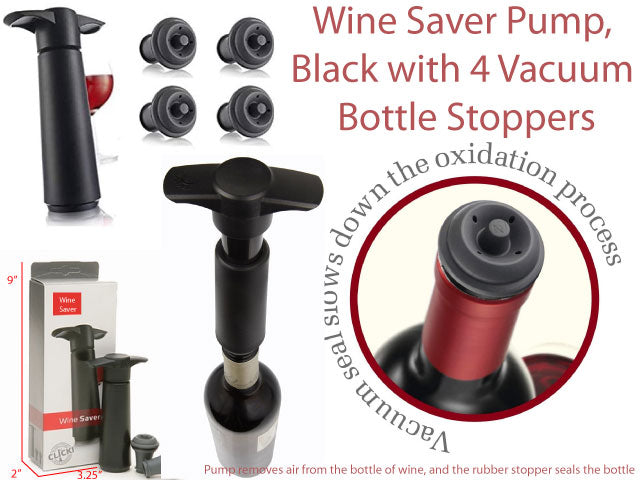 Wine Saver Pump with 4 Vacuum Bottle Stoppers