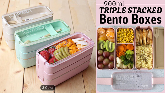 900ml Triple Stacked Bento Boxes