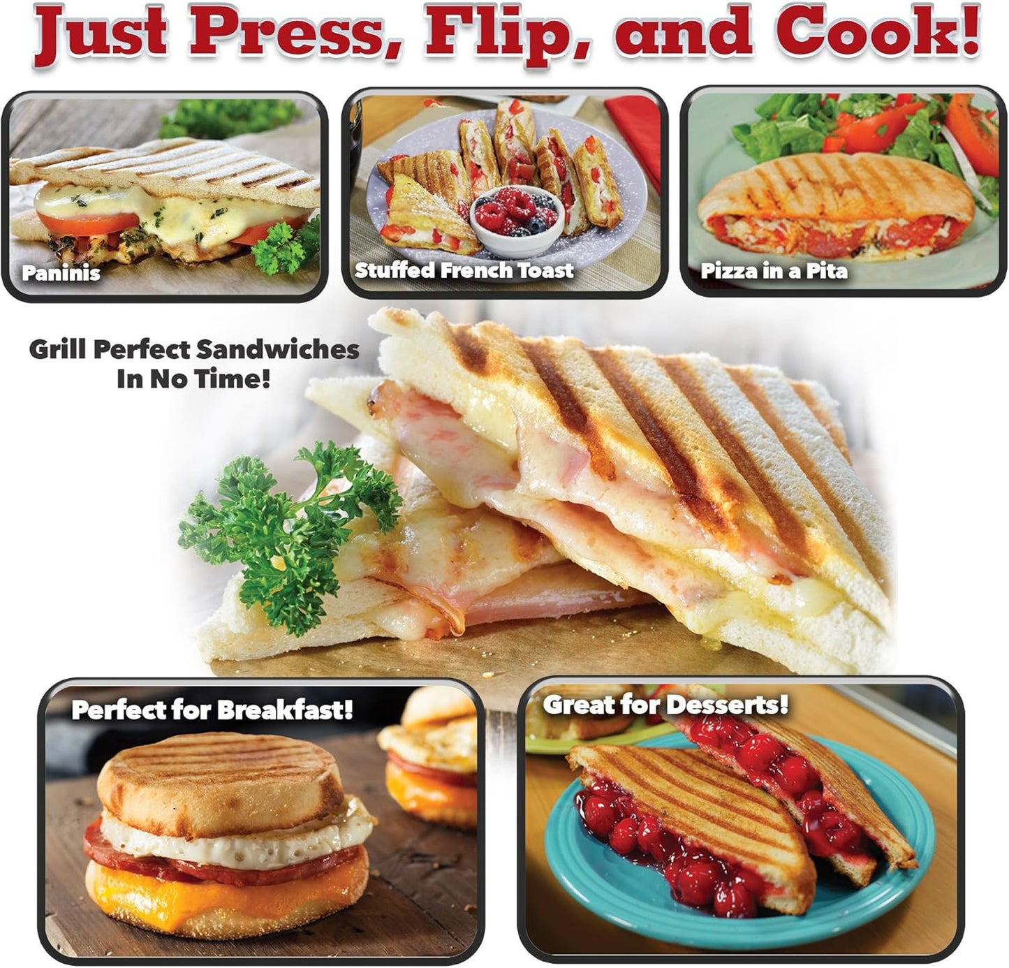 Non-Stick Grilled Sandwich and Panini Maker