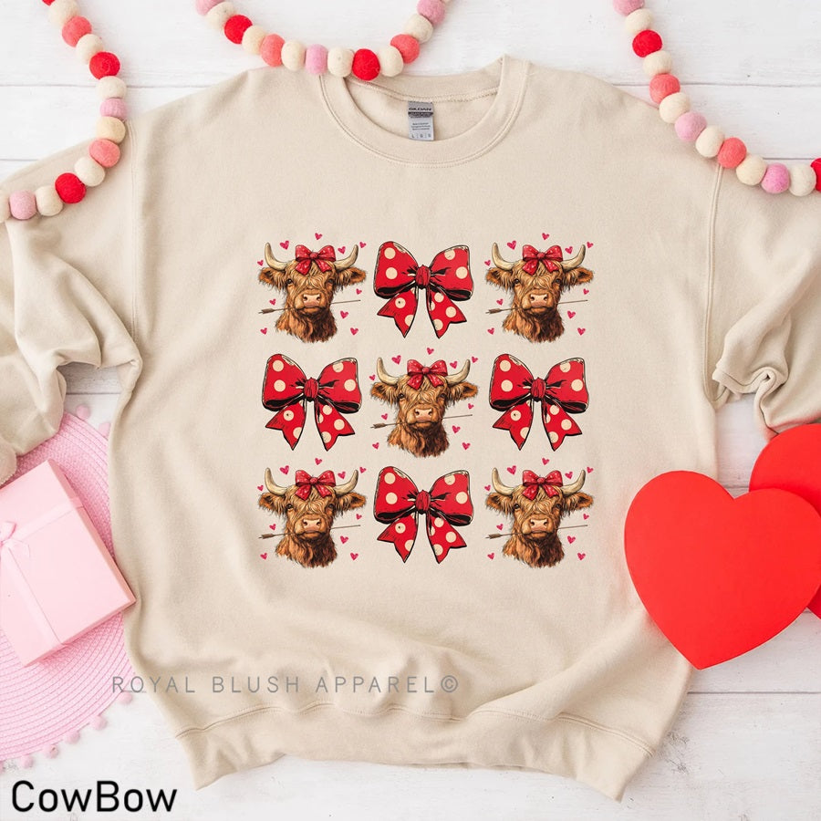 Cow Bow - RBA Valentine's Crewneck