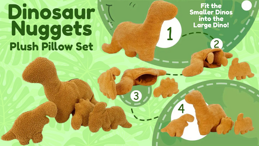 Dinosaur Nuggets Plush Pillow Set