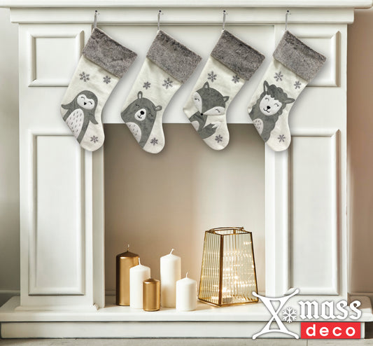 Grey & Beige Christmas Stockings