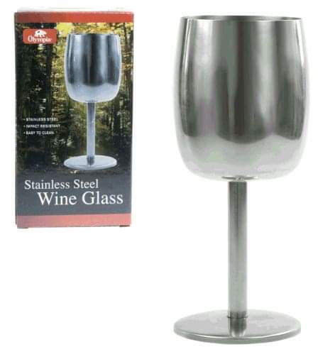 Olympia Stainless Steel Wine Glass - 250ml