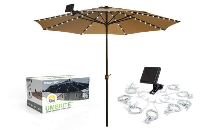 Umbrite Clear Solar Umbrella Light