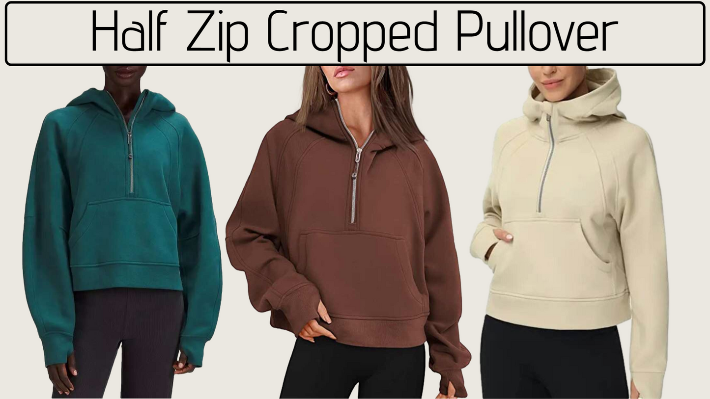 Half Zipped Cropped Pullover