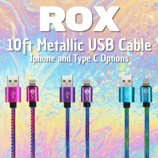 ROX 10ft Metallic USB Cable