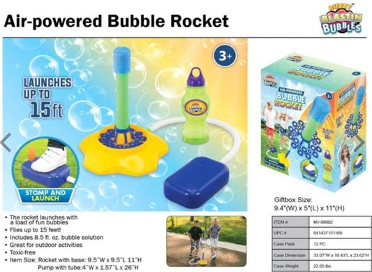 Air powered bubble rocket launcher