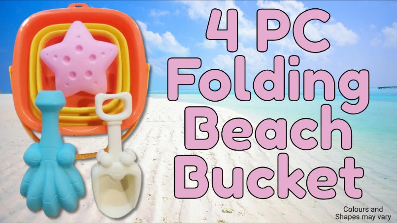 4pc Folding Beach Bucket