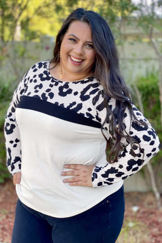 Leopard Colorblock Long Sleeve