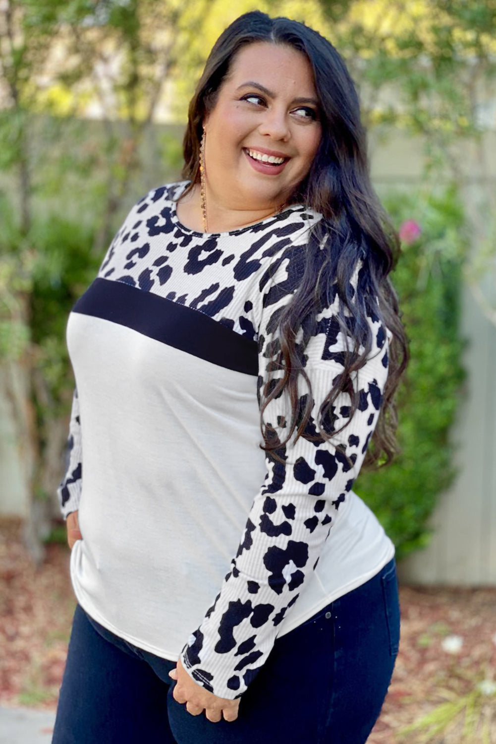 Leopard Colorblock Long Sleeve