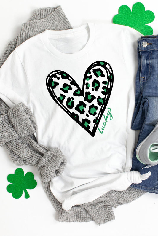 Lucky Leopard Heart Tee