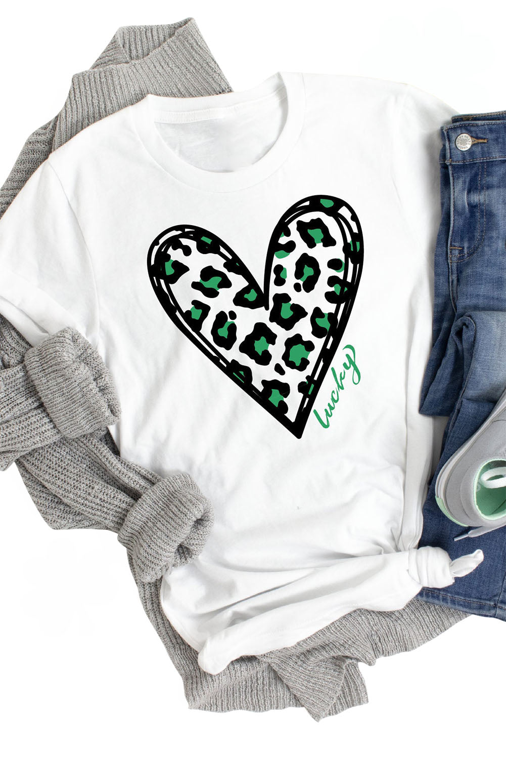 Lucky Leopard Heart Tee