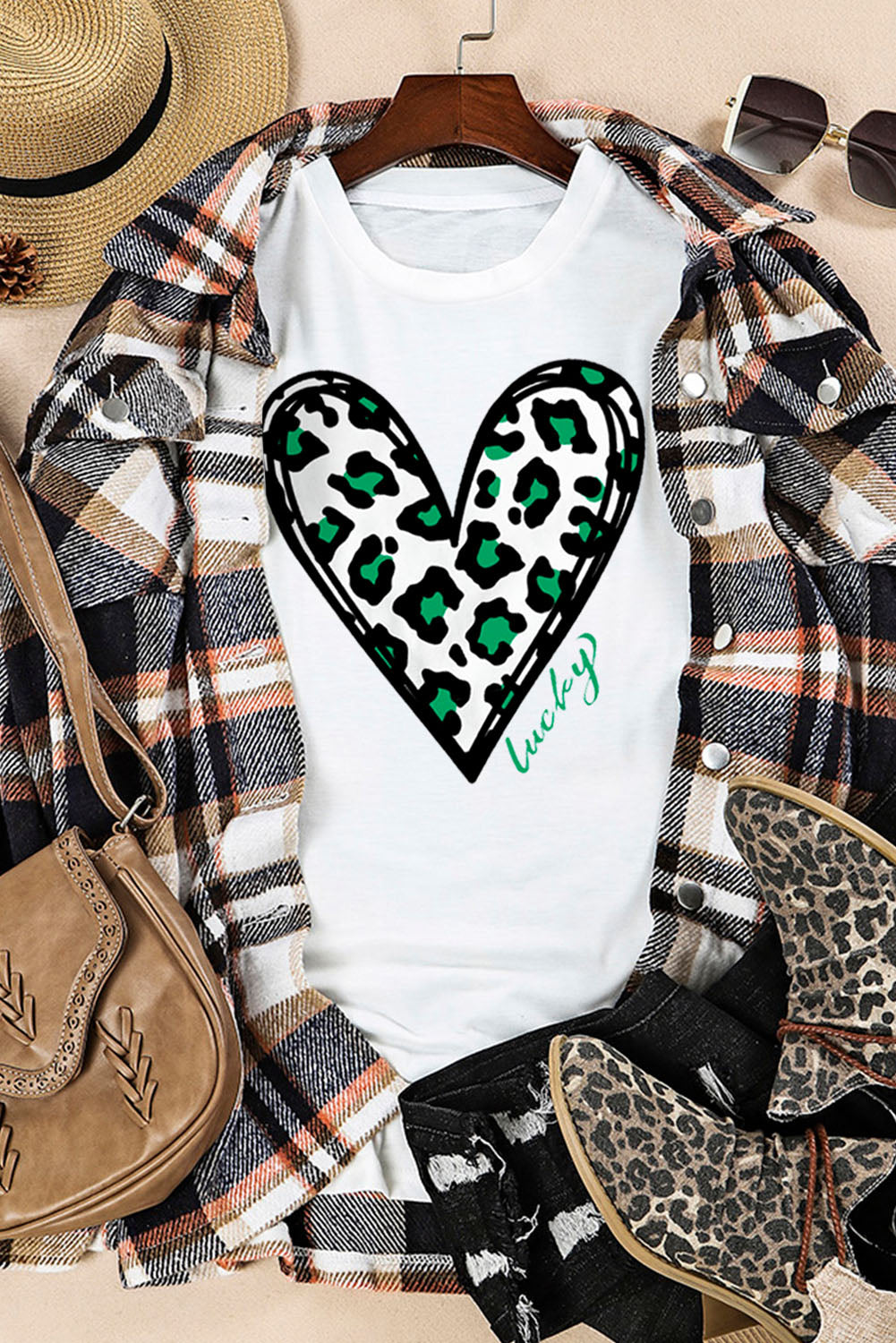 Lucky Leopard Heart Tee