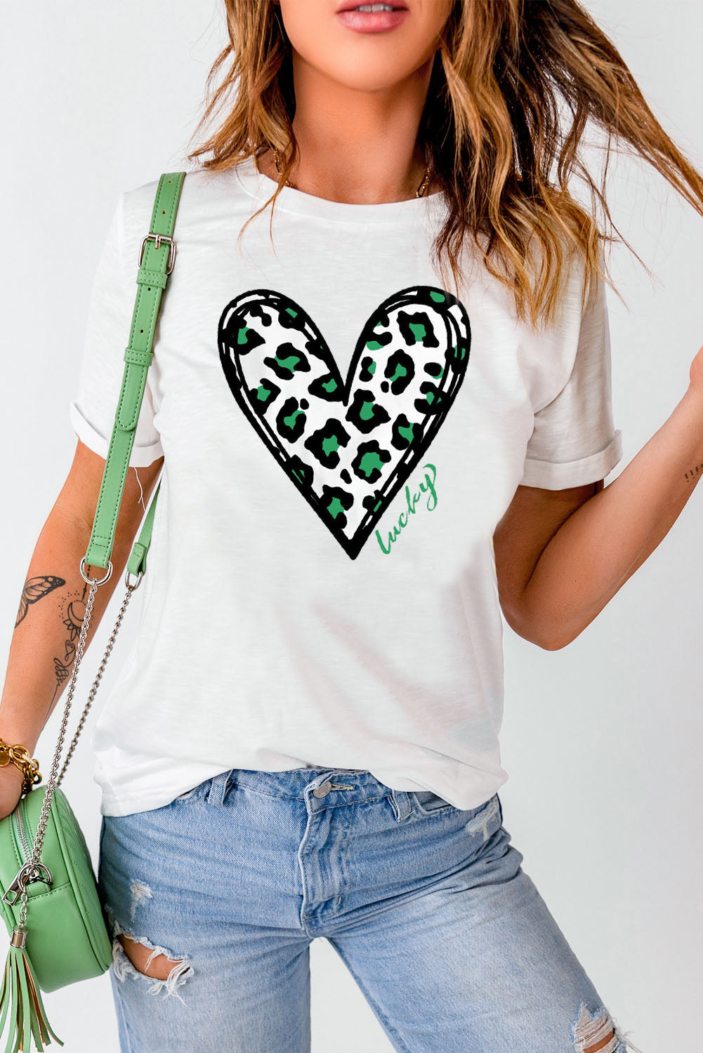 Lucky Leopard Heart Tee