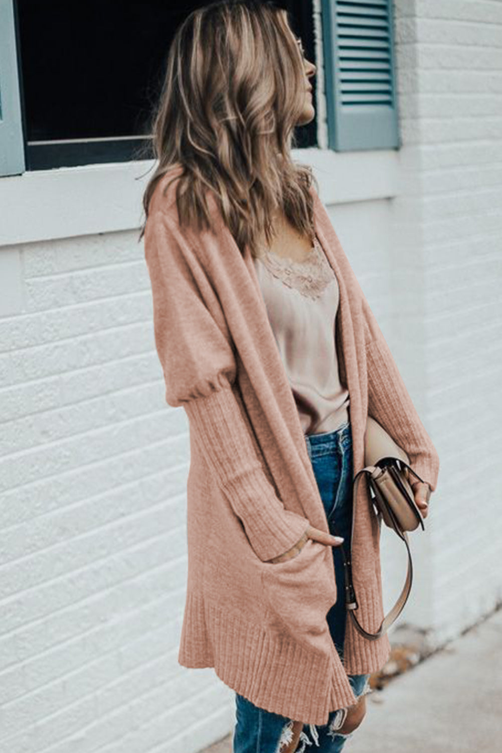 Ribbed Puff Sleeve Cardigan