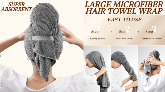 Large Microfiber Hair Towel Wrap