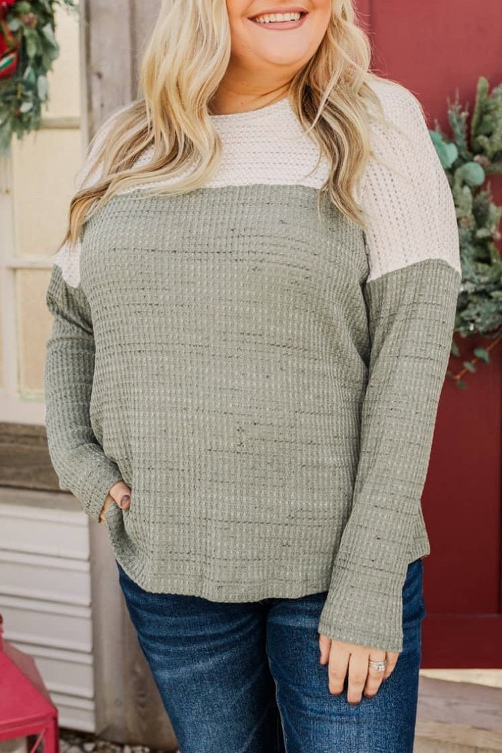 Green Plus Size Long Sleeve