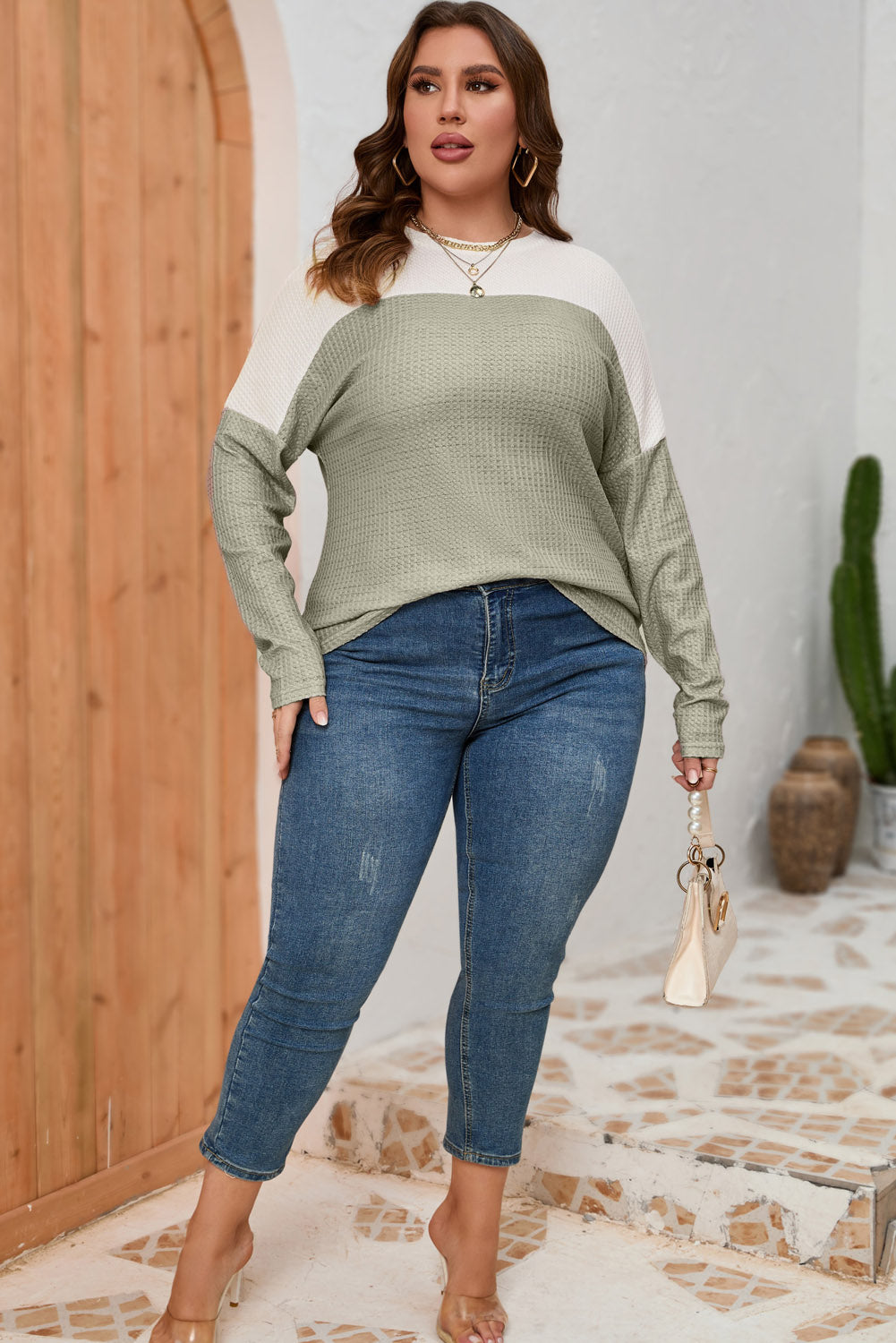 Green Plus Size Long Sleeve