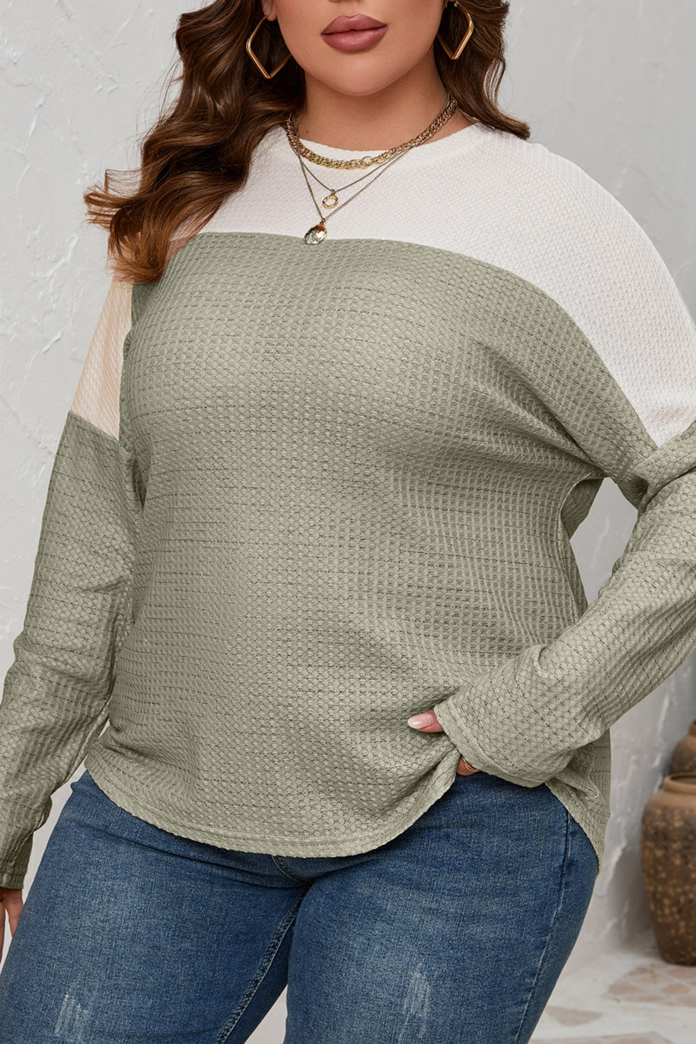 Green Plus Size Long Sleeve