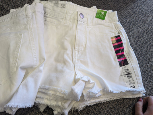 No Boundaries White High Rise Shorts - CLEARANCE